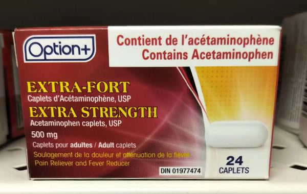 OPTION+ ACETAMINOPHEN 500MG CAPLETS