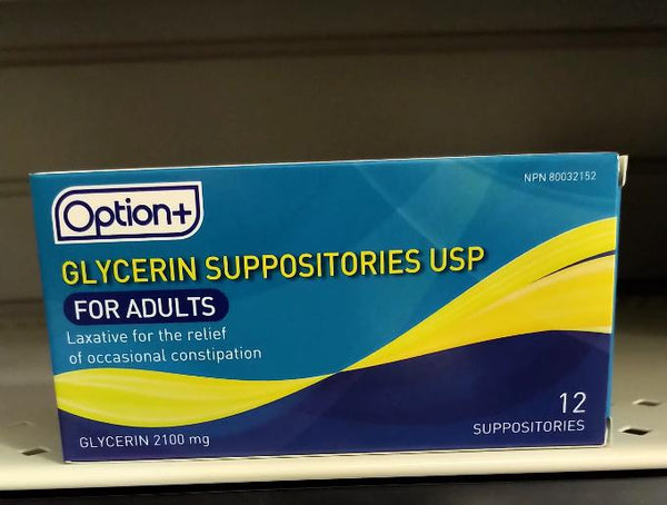 OPTION+ GLYCERIN SUPPOSITORIES 12