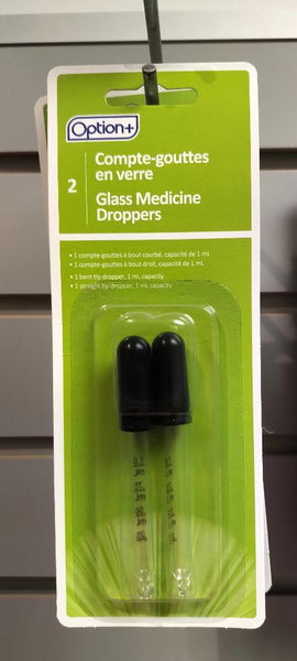 OPTION+ GLASS MEDICINE DROPPER 2S