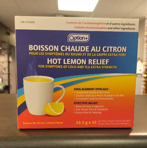 OPTION+ HOT LEMON RELIEF 10 SACHET'S