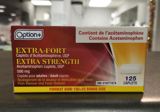 OPTION+ EXTRA STRENGTH 500MG 125 CAPLETS
