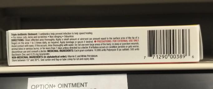 OPTION+ TRIPLE ANTIBIOTIC OINTMENT 15G