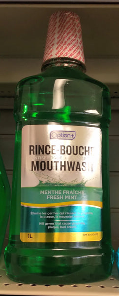 OPTION+ FRESH MINT MOUTHWASH 1 LITRE