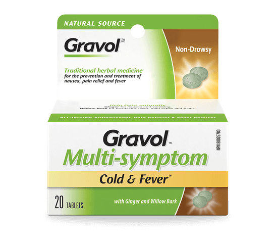 GRAVOL MULTI-SYMPTOM GINGER & WILLOW BARK TABS 20'S