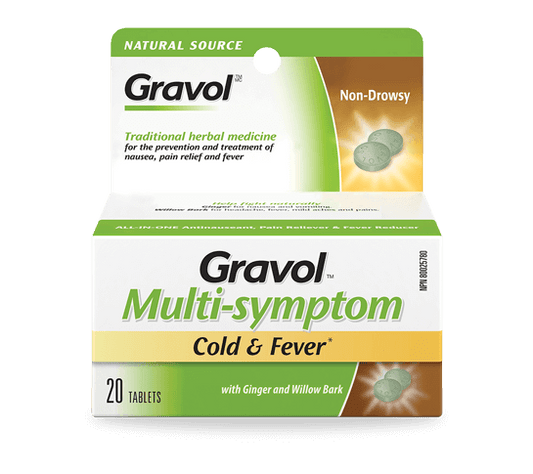 GRAVOL MULTI-SYMPTOM GINGER & WILLOW BARK TABS 20'S