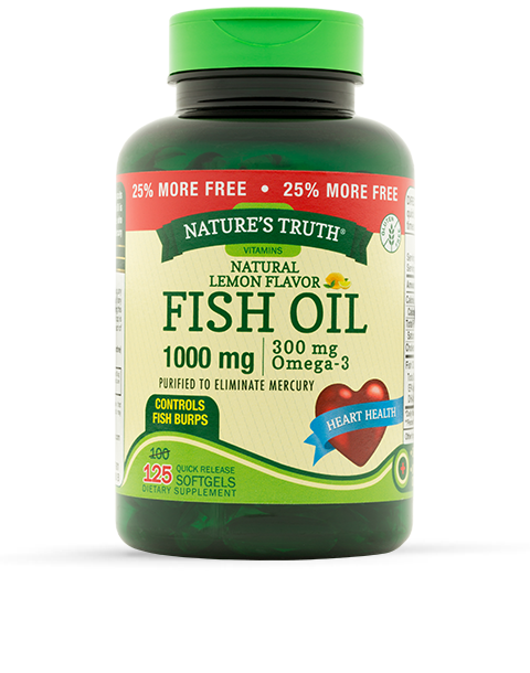 NATURE'S TRUTH FISH OIL 1000MG LEMON FLAV S/GEL125