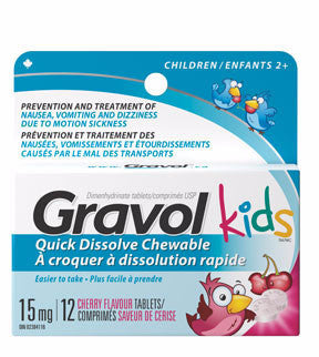 GRAVOL TABS 15MG CHILDREN CHEW 12'S - Queensborough Community Pharmacy