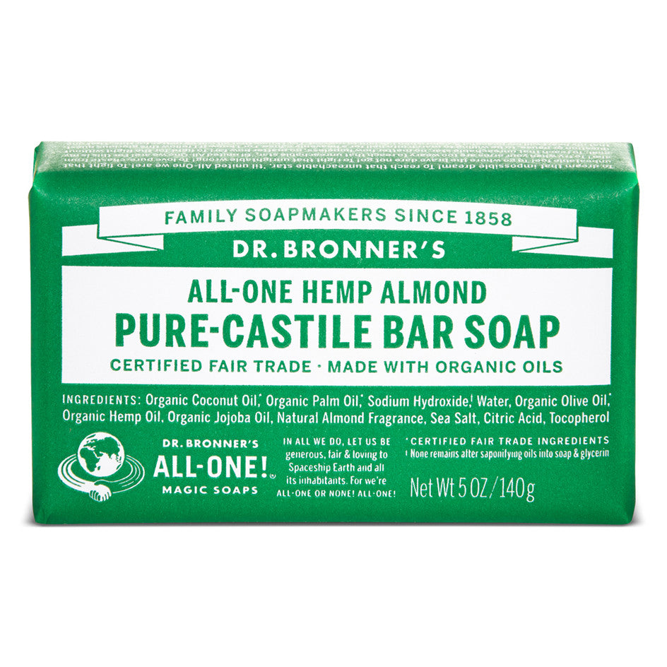 Dr Bronner's Org Almond Bar Soap 140g - Queensborough Community Pharmacy