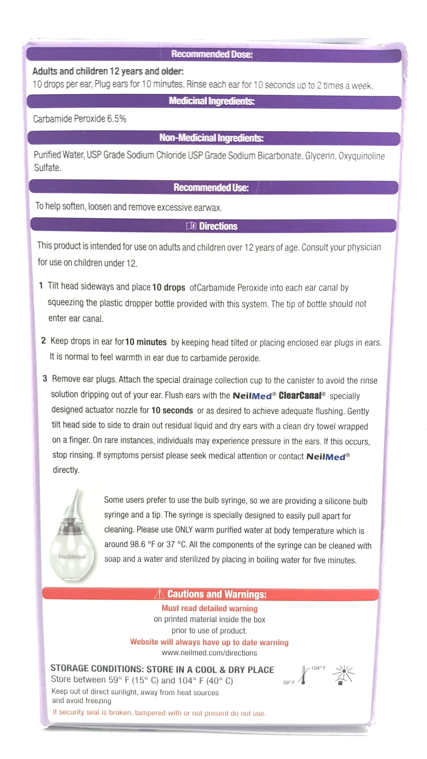NEILMED CLEAR CANAL EARWAX REMOVAL COMPLETE  KIT